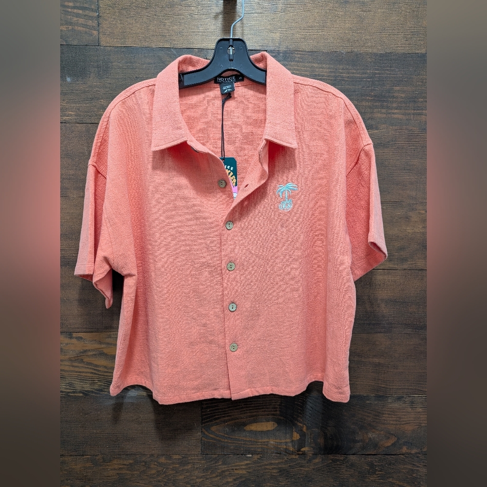 Stylish Coral Button Down Shirt for Women